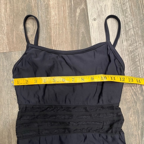 Vintage Jantzen Womens Black One Piece Swimsuit Mesh Panel High Cut Beach Sz 10 - Picture 5 of 9